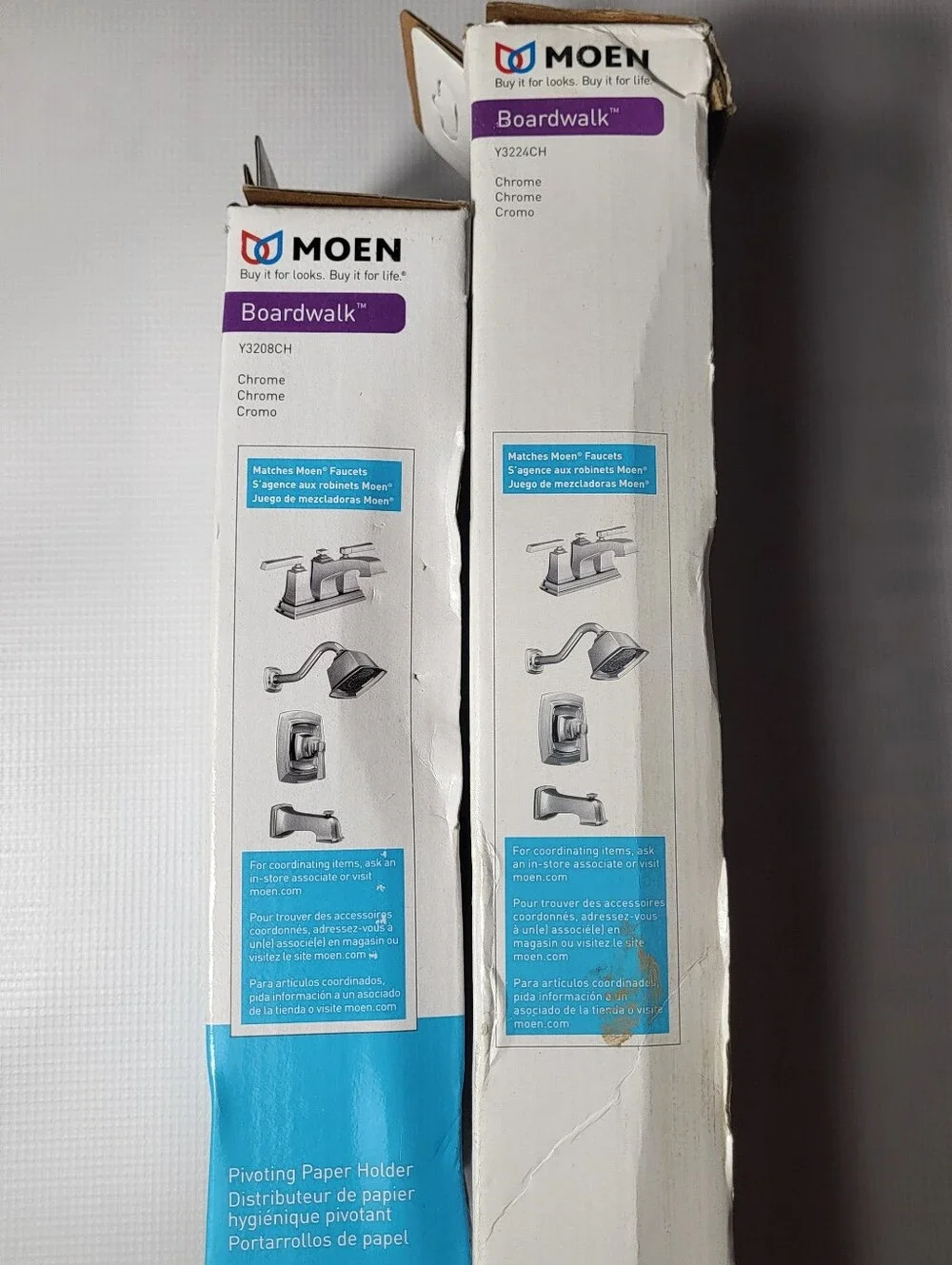 Moen Matching Set Towel Bar & Toilet Paper Holder 24” Chrome NEW in unopened box